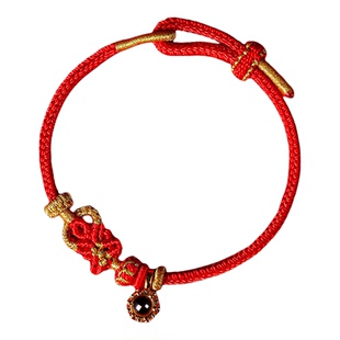 峨眉山十二生肖红绳马年本命佛编织绳平安好运手链男女款新年礼物