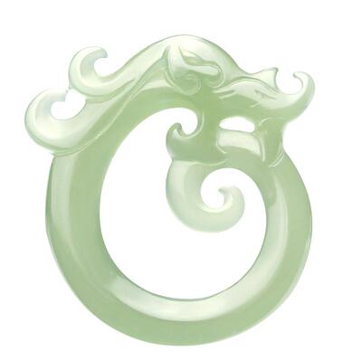 四通新疆和田玉挂件湖水绿天然青
