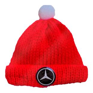 奔驰E奔驰S新款爆款手工编织立标小红绿帽子圣诞可爱网红车挂装饰