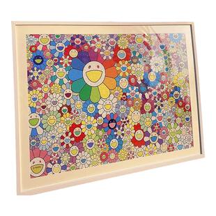 村上隆拼图框1000片51*73.5多啦a梦太阳花拼图相框机器猫拼图裱框