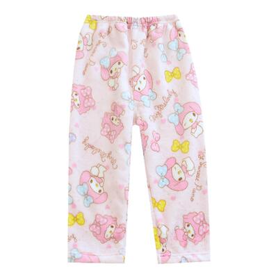 女童冬加厚加绒法兰绒睡裤家居裤