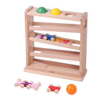 boby蒙氏教具蒙特梭利视觉追踪滑轨车宝宝早教玩具专注力感官训练