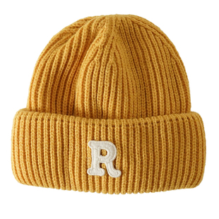 秋冬季儿童针织帽子女童毛线帽红色宝宝护耳男童套头帽女孩冬款潮