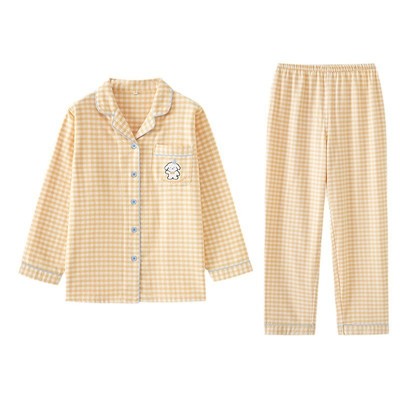 MUEJ睡衣女士秋冬加厚纯棉磨毛绒布情侣高级感格子家居服男套装