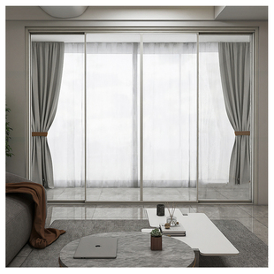 金牌木门厨房门阳台推拉门极简窄边隐形隔音铝合金玻璃移门折叠门