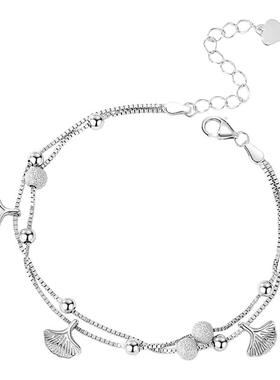 新中式饰品轻奢三生有杏纯银手链