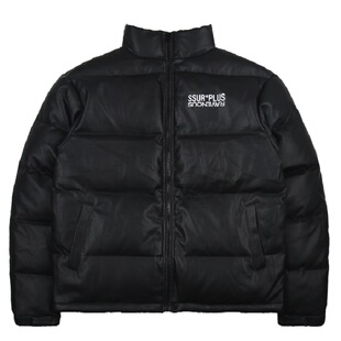 RAVENOUS × SSUR PLUS 联名秋冬PU皮棉服男潮牌黑色棉衣宽松外套