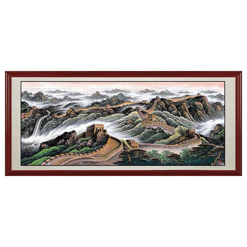 国画山水画您悦招财万里长城挂画
