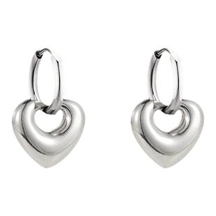 甜酷少女一款两戴爱心耳环女S925纯银小众设计感高级金属耳圈耳饰