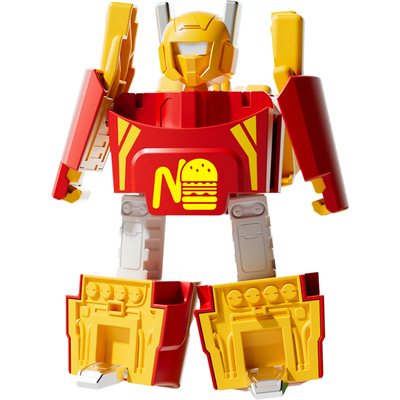 变形玩具汉堡薯条可乐模型机器人