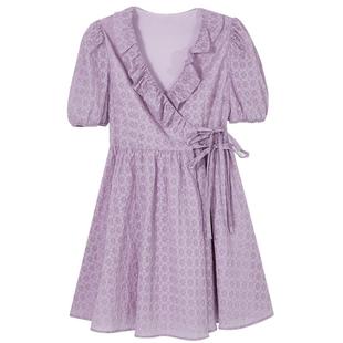 Oece韩系连衣裙春夏新款女装设计感小众裙子春法式复古淑女裙