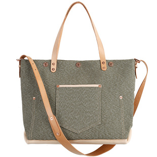 匠线 重磅胡椒盐帆布包 单肩斜挎日系潮牌休闲大包工装托特包男包