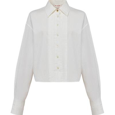 EP雅莹气质高支丝棉府绸白色衬衫