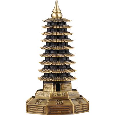 黄铜九层文昌塔摆件9层铜文昌塔家居客厅书房书桌装饰品乔迁礼品