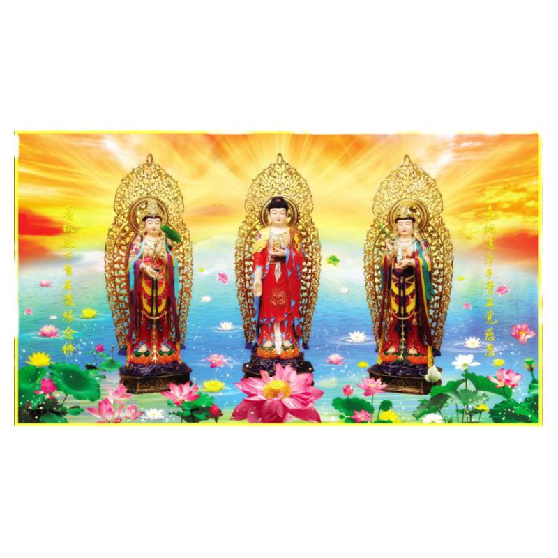 西方三圣防水防潮背景墙壁画