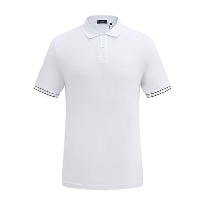 堡尼春夏新品商务翻领桑蚕丝混纺短袖T恤休闲净色Polo衫LR311C81B