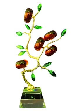 新款柿柿如意5头柿子水晶摆件家居工艺品JJJJ