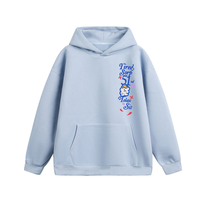 TIRED美式潮流胸前印花连帽卫衣