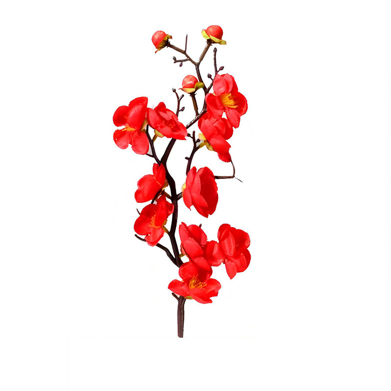 红色梅花枝中国风贺寿蛋糕装饰