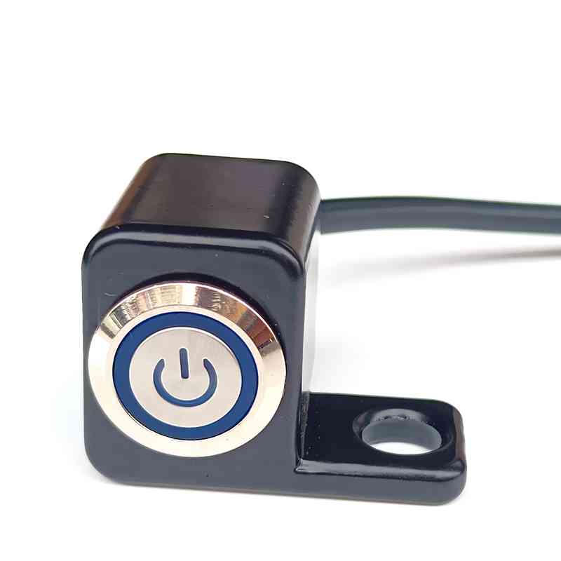 电动瓶车后照镜孔双闪四跳开 ??关机车铝合金双跳四闪警示灯开 ??