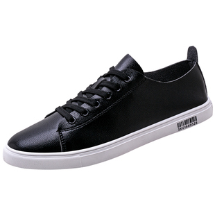 夏季2026新款男鞋百搭休闲黑色皮鞋男士青少年英伦风板鞋韩版潮鞋
