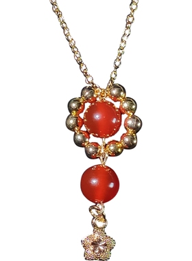 AeternusJewelry天然红玛瑙项链