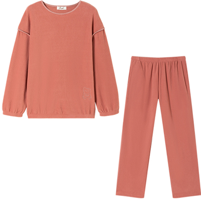 顶瓜瓜女摇粒绒暖绒睡衣套装