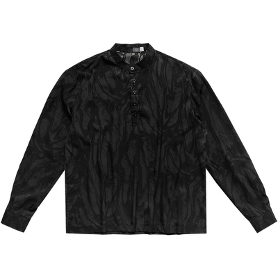 新中式国潮立领长袖衬衫男款