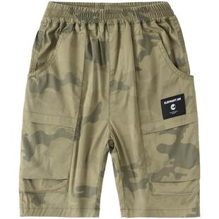小象汉姆童装男童迷彩短裤儿童休闲裤子夏天薄透气2025新款中大童