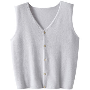 无声贵气感~手工边100%纯山羊绒坎肩女纯羊绒毛衣针织衫马甲背心