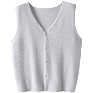 无声贵气感~手工边纯山羊绒坎肩女纯羊绒毛衣针织衫马甲背心