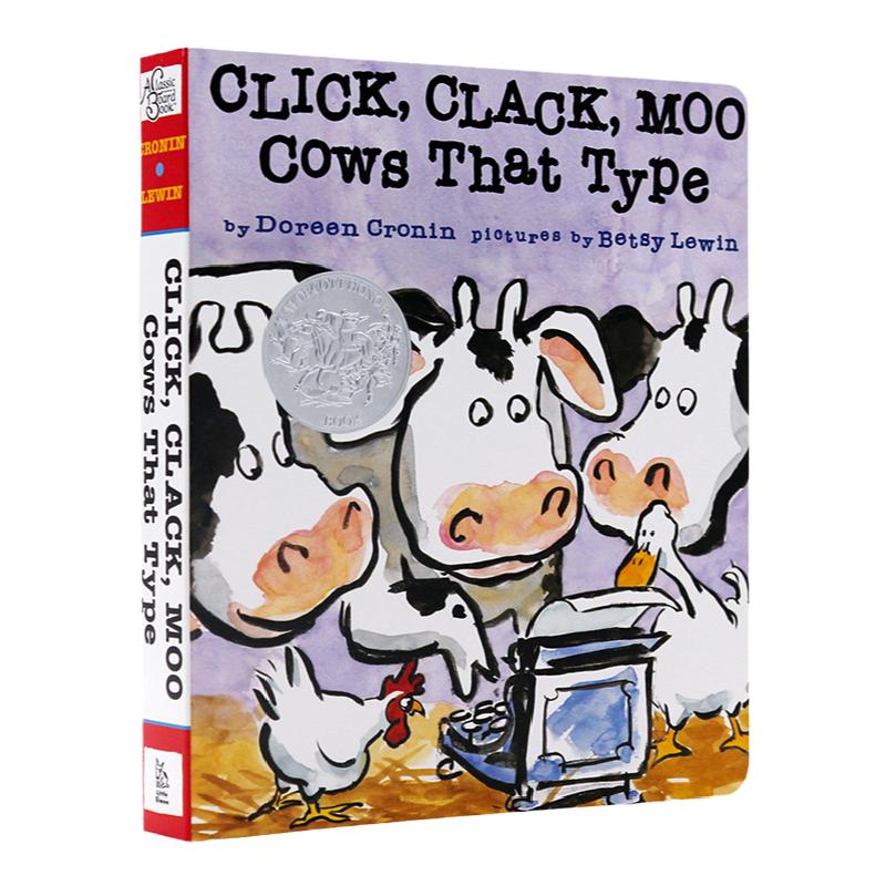 会打字的奶牛嘻哈农场 英文原版绘本 Click Clack Moo Cows That Type 凯迪克银奖纸板书 廖彩杏书单 咔嗒 咔嗒 哞 张湘君推荐