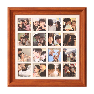 DIY九宫格实木相框摆台洗照片定制diy拼图情侣婚纱相框打印纪念册