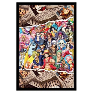 新款海贼王通缉令木质拼图带相框1000片高颜值高难度成人益智玩具