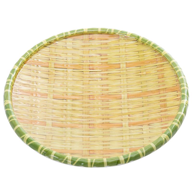 仿竹编簸箕炒菜盘密胺油炸小吃盘