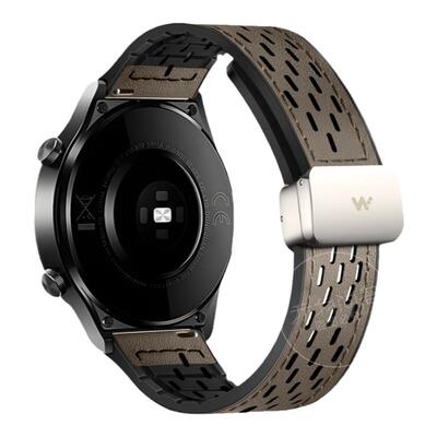 适用小米watchs4真皮手表带sport4代腕表S3磁吸疯马纹S1pro智能color2新款男女式华米GTR4运动GTR3专用腕带