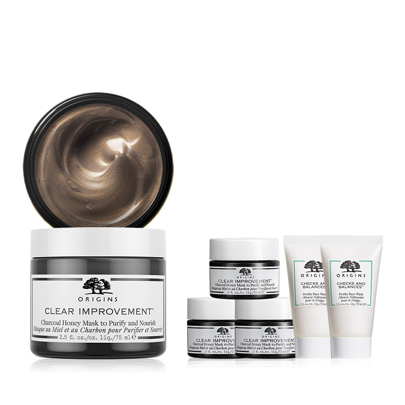 618抢先购 悦木之源黑金泥娃娃竹炭蜂蜜清洁涂抹面膜泥膜去黑头