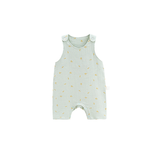 whitewheat新生婴幼儿2025夏季新款连体衣夏天衣服男女宝宝背带裤
