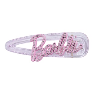 Barbie芭比官方正品饰品新年粉色发夹发饰女高级发夹侧边夹子头饰