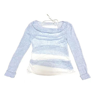 UnsocialNight假两件拼接针织长袖空调衫挂脖吊带上衣薄款防晒衫