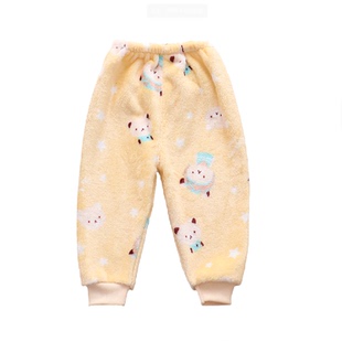 冬儿童暖暖裤加绒女童装打底裤婴儿保暖睡裤加厚宝宝法兰绒男童裤