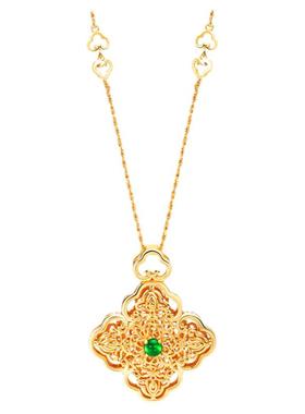 VISING天然A货冰种翡翠四合如意S925吊坠项链