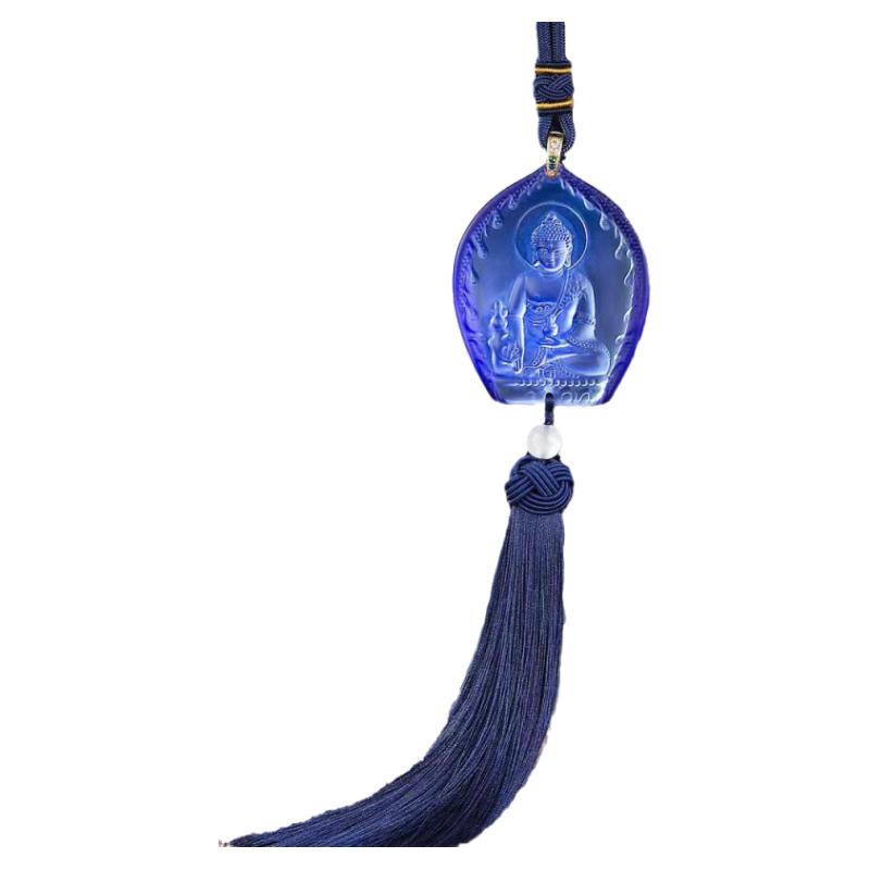彩绘药师佛琉璃贴金寺院平安车挂