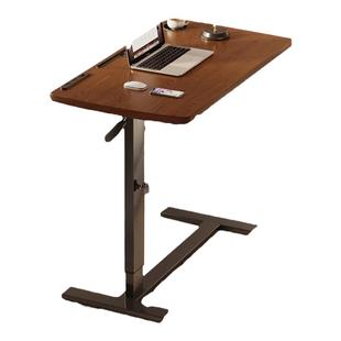 可移动床边桌升降电脑桌卧室家用学生学习书桌实木折叠办公小桌子