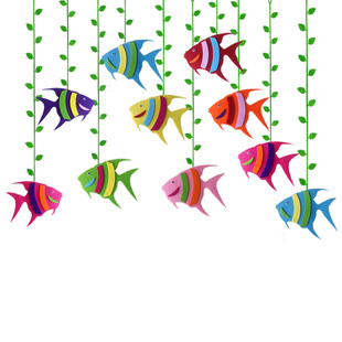 幼儿园空中吊饰走廊教室海洋风主题环创悬挂物开学环境布置装饰品