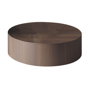 意式极简圆形茶几家用轻奢小户型实木茶几网红简约现代电视柜组合