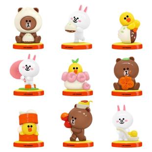 布朗熊中式餐点小笼包盲盒公仔汽车摆件玩偶随机抽手办隐藏限量