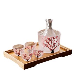 ins樱花云雾白酒杯玻璃酒壶酒盅小号一两家用一口杯单烈酒杯酒具