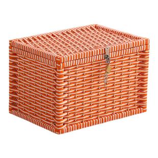 带锁收纳箱密码锁箱宿舍零食能锁百宝箱加锁整理桌面储物盒放手机