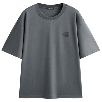 太平鸟男装后背晕染印花短袖T恤2026夏新款圆领重磅体恤时尚半袖